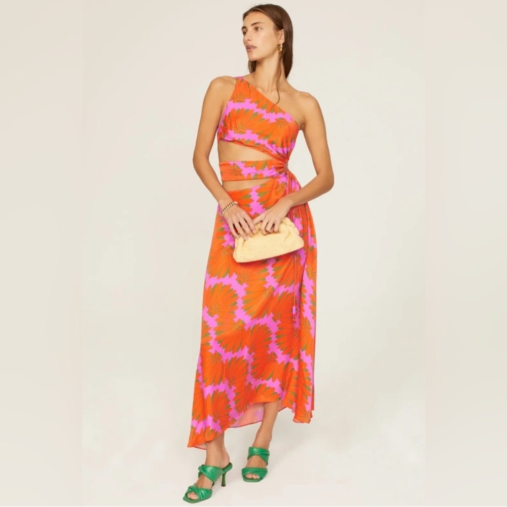 FARM Rio Copacabana One-Shoulder Maxi Dress